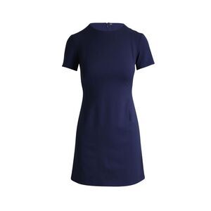 Theory Mini Shift Dress in Navy Wool